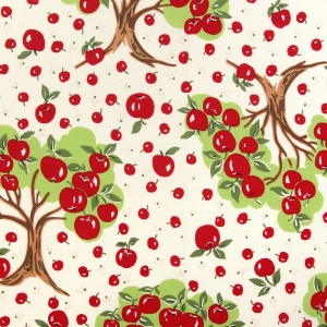 [유와] 아프펠 셔팅 프린트원단 - 화이트 (1/4yd) 829954-A (개)