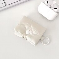 퀼팅 키링 에어팟 이어폰 케이스 - 화이트 (개)