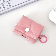 퀼팅 키링 에어팟 이어폰 케이스 - 핑크 (개)