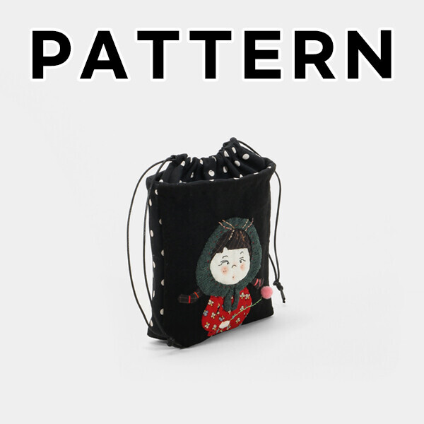 [바이핸즈] 퀼트도안 - 딸기소녀 스트링 파우치