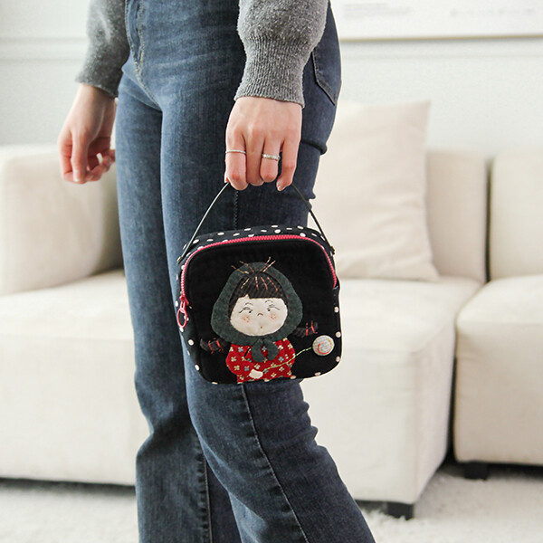 [바이핸즈] 퀼트패키지 소품 - 딸기소녀 핸들 파우치