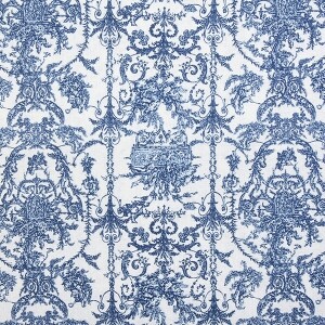 [코튼프린트] 대폭 명화 베르사유가든 프린트원단 - 블루 (1/2Yd)