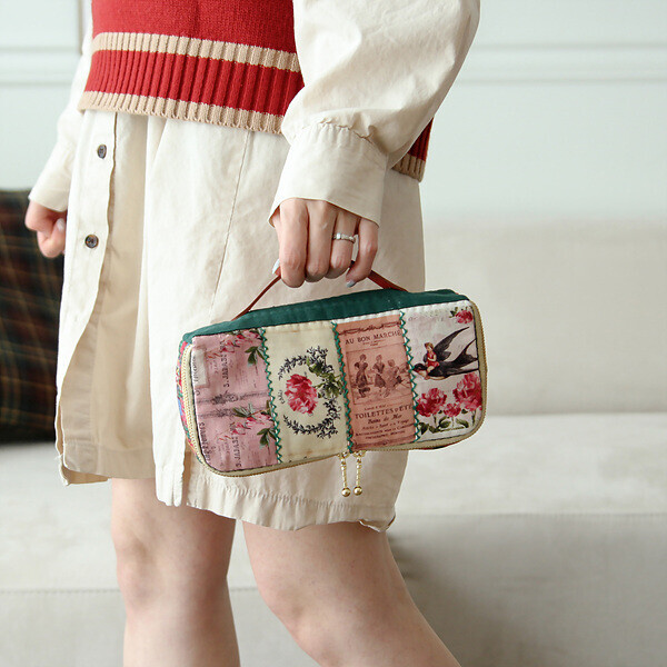 [바이핸즈] 퀼트패키지 소품 - 로즈 사각 파우치