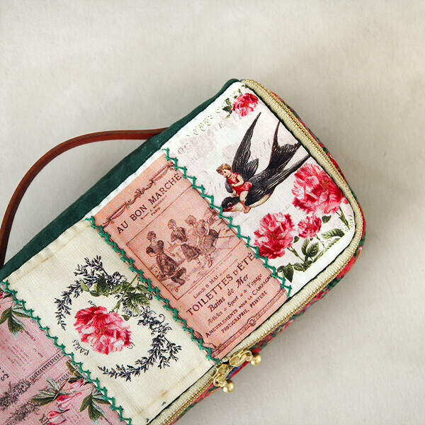 [바이핸즈] 퀼트패키지 소품 - 로즈 사각 파우치