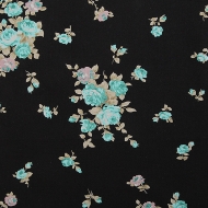 유와 플뢰르 드 샹 들꽃 셔팅 프린트원단 블랙 (1/4yd) 824966-E (개)