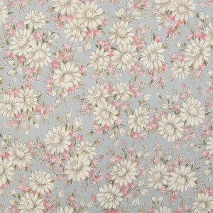 코튼프린트 60수 론(아사) 데이지 프린트원단 블루 CS3435 (개)