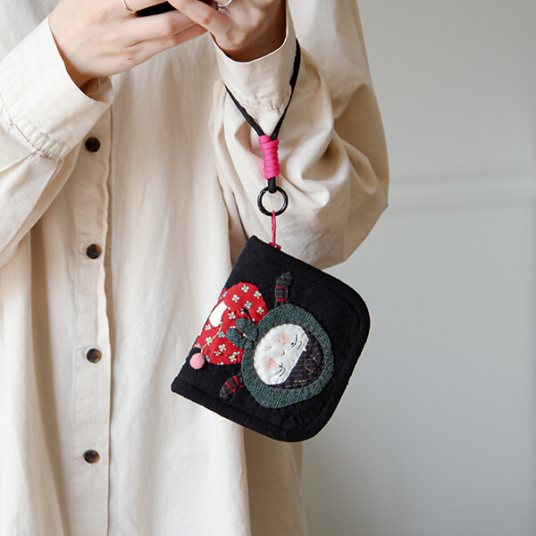 [바이핸즈] 퀼트패키지 소품 - 딸기소녀 반지갑