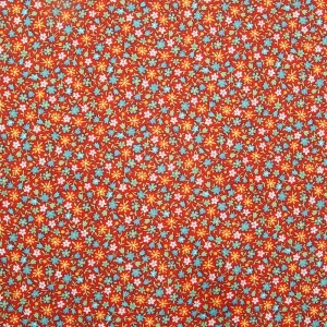 코튼프린트 프릴리 프린트원단 레드 CS3438-B (1/2Yd)