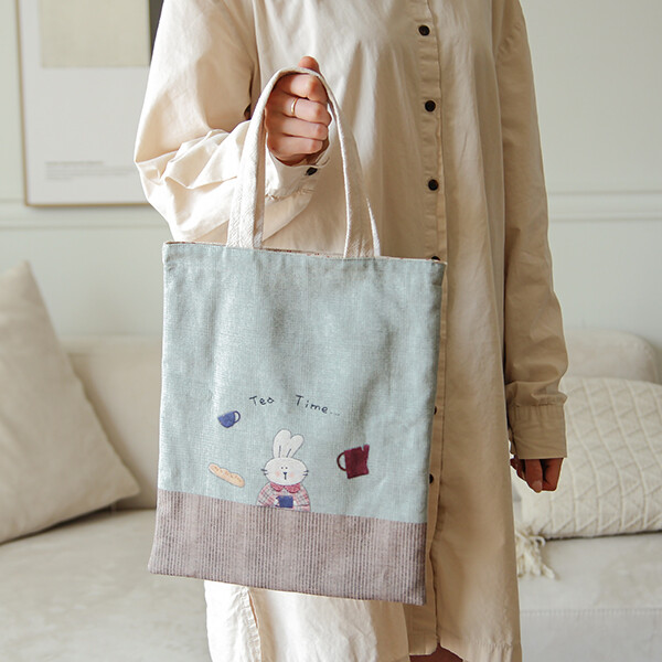 [바이핸즈] 퀼트완제품 가방 - 퀼팅타임 에코백 (블루)