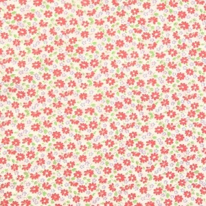 코튼프린트 60수 론(아사) 쁘띠 블라섬 프린트원단 레드 CS3433 (개)