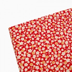 20수 미니 플라워 도트 면원단 퀼트원단 - 레드 JK5007 (1/2Yd)