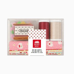체리 베리 롤케이크 조각 원단 20종 소잉 부자재 세트 12x12cm (개)
